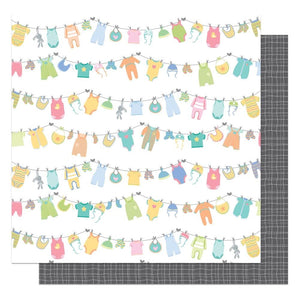 Scrapbooking  Hush Little Baby Girl Double-Sided Cardstock 12"X12" - Laundry Day Scrapbooking Paper