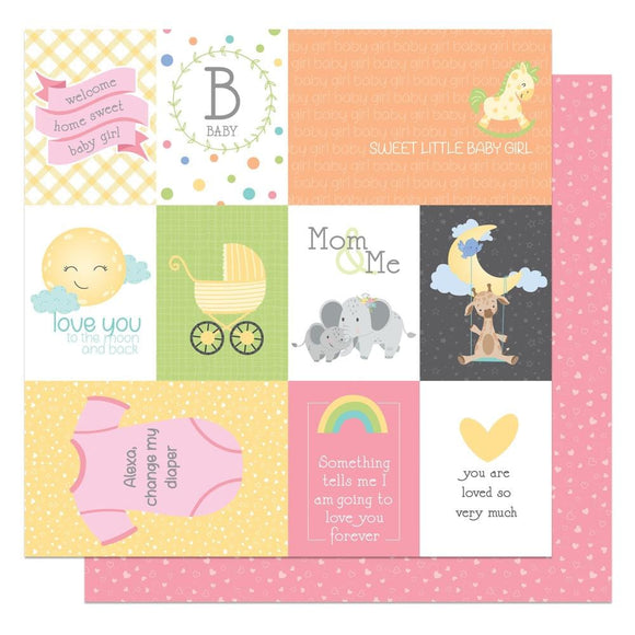 Scrapbooking  Hush Little Baby Girl Double-Sided Cardstock 12