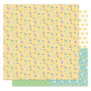 Scrapbooking  Hush Little Baby Girl Double-Sided Cardstock 12"X12" - Toy Box Scrapbooking Paper