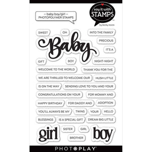 Scrapbooking  PhotoPlay Say It With Stamps Photopolymer Stamps Baby Boy/Girl stamps
