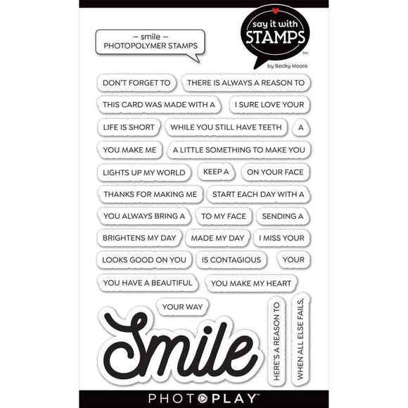 Scrapbooking  PhotoPlay Say It With Stamps Photopolymer Stamps Smile stamps