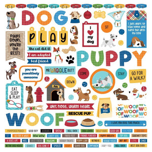 Scrapbooking  Photo Play Dog Lover Stickers 12"X12" Elements stickers