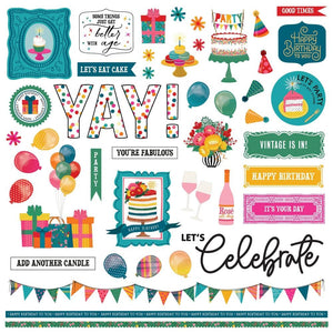 Scrapbooking  Photoplay Add Another Candle Stickers 12"X12" Elements stickers
