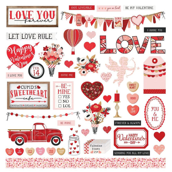 Scrapbooking  Photoplay Cupid's Sweetheart Cafe Stickers 12