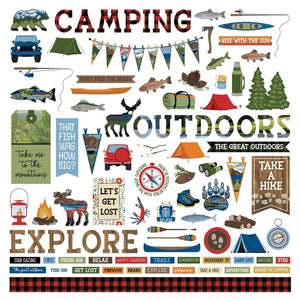 Scrapbooking  The Great Outdoors Stickers 12"X12" Elements stickers