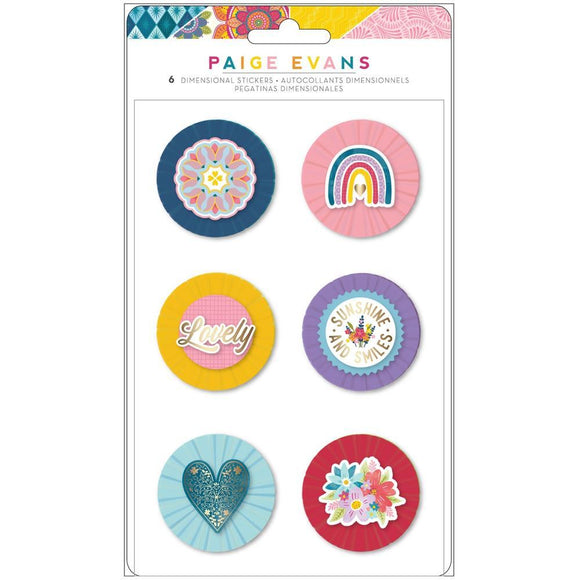 Scrapbooking  Paige Evans Wonders Dimensional Stickers 6/Pkg Lollies Embellishments
