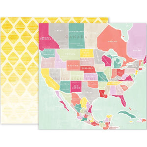 Scrapbooking  Paige Evans Take Me Away Paper 12x12 No:5 Paper 12"x12"