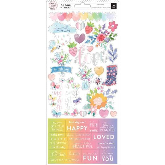 Scrapbooking  Paige Evans Bloom Street Cardstock Stickers 6