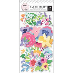 Scrapbooking  Paige Evans Bloom Street Ephemera Cardstock Die-Cuts 50/Pkg Mixed Floral Paper Pad