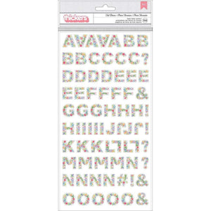 Scrapbooking  Paige Evans Bloom Street Thickers Stickers 120/Pkg Full Bloom Alpha/Foam Paper Pad