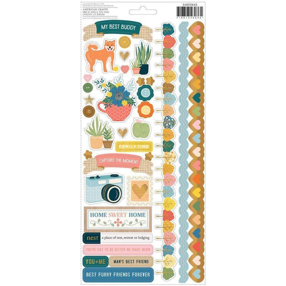 Scrapbooking  Paige Evans Bungalow Lane Cardstock Stickers 6