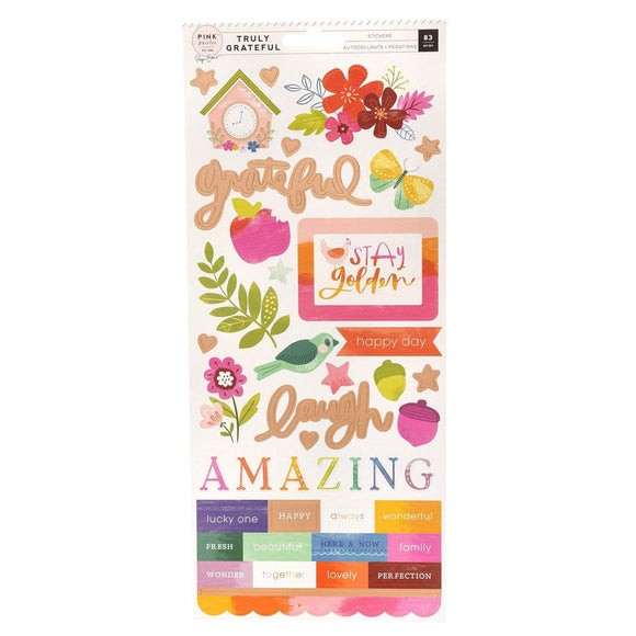 Scrapbooking  Paige Evans Truly Grateful Cardstock Stickers 5.5