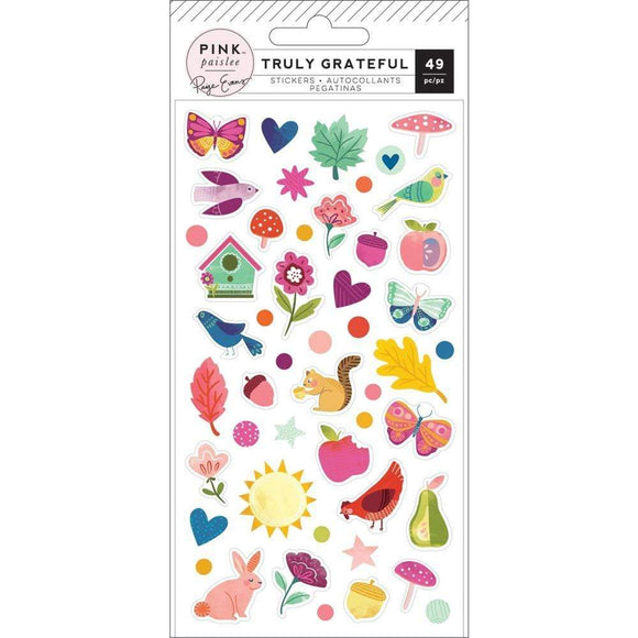Scrapbooking  Paige Evans Truly Grateful Puffy Stickers 49/Pkg Icons stickers