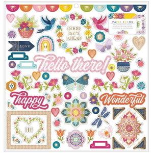 Scrapbooking  Paige Evans Wonders Chipboard Stickers 12"X12" Icons & Phrase stickers