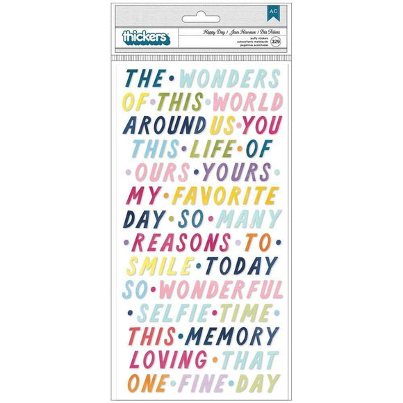 Scrapbooking  Paige Evans Wonders Thickers Stickers 329/Pkg Happy Day Phrases stickers