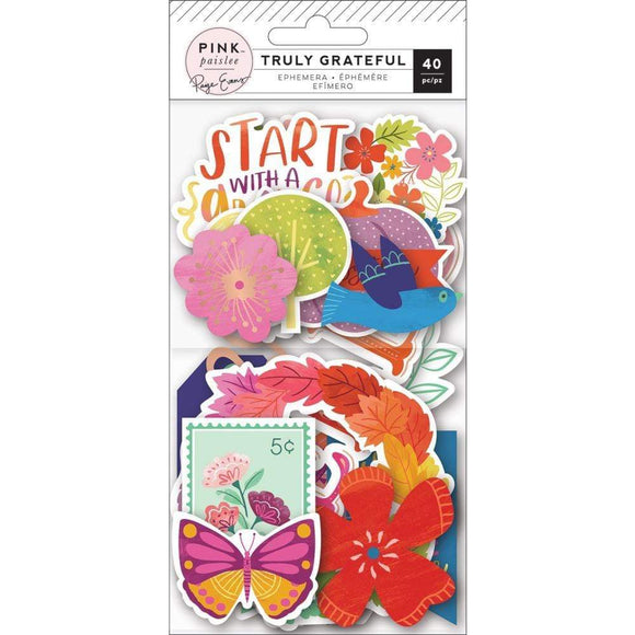 Scrapbooking  ***ARRIVING SHORTLY*** Truly Grateful by Paige Evans Ephemera Cardstock Die-Cuts 40/Pk stickers