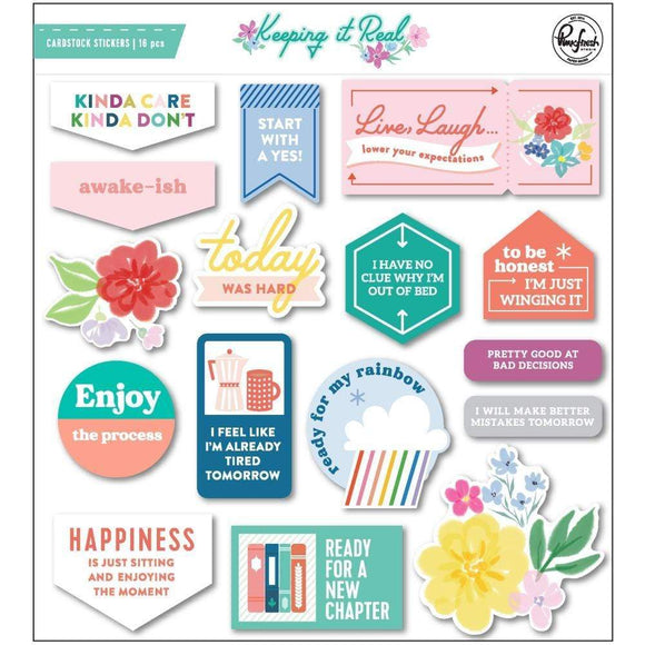 Scrapbooking  PinkFresh Chipboard Stickers Keeping It Real Chipboards