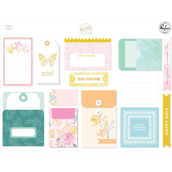 Scrapbooking  Pinkfresh Happy Heart Journaling Bits 14/Pkg Embellishments