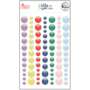Scrapbooking  PinkFresh Life Right Now Enamel Dot Stickers 84pk embellishments