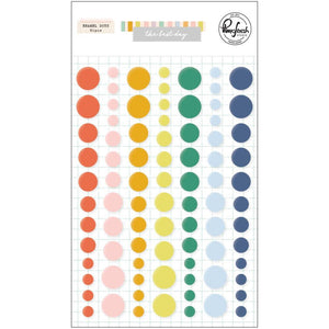 Scrapbooking  PinkFresh The Best Day Enamel Dot Stickers Embellishments