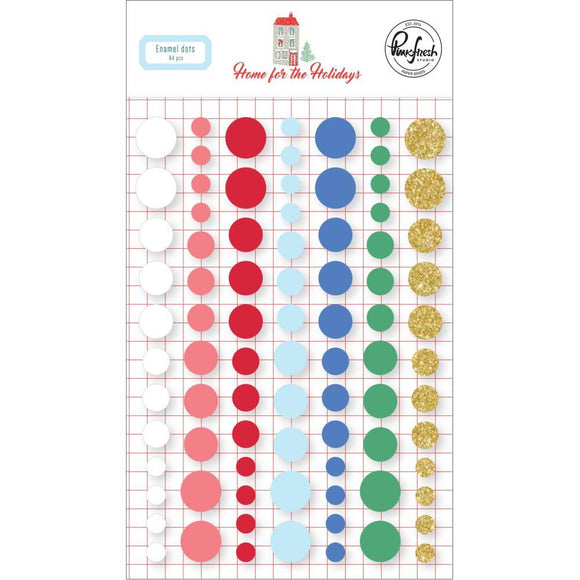 Scrapbooking  PinkFresh Home For The Holidays Enamel Dot Stickers , 84/Pkg enamel dots