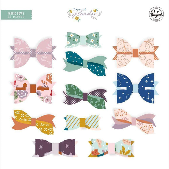Scrapbooking  Days Of Splendor Fabric Bows 36/Pkg Ephemera