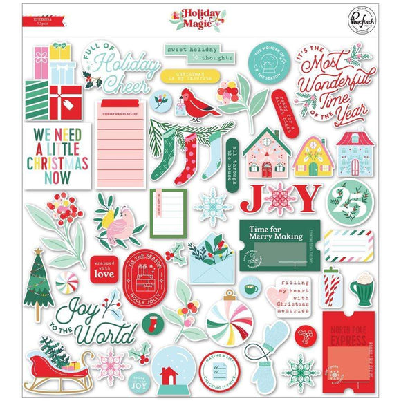 Scrapbooking  PinkFresh Cardstock Die-Cuts Holiday Magic Ephemera