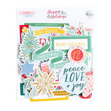 Scrapbooking  PinkFresh Ephemera Cardstock Die-Cuts Happy Holidays 46pk Ephemera