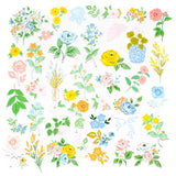 Scrapbooking  PinkFresh Floral Cardstock Die-Cuts Flower Market Ephemera