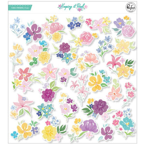 Scrapbooking  PinkFresh Floral Cardstock Die-Cuts Keeping It Real Ephemera