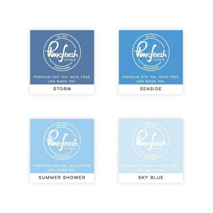 Scrapbooking  Pinkfresh Studio Premium Dye Cube Ink Pads 4 Colors - Morning Sky ink