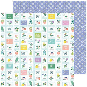 Scrapbooking  Happy Blooms Double-Sided Cardstock 12"X12"- Garden Paper 12"x12"