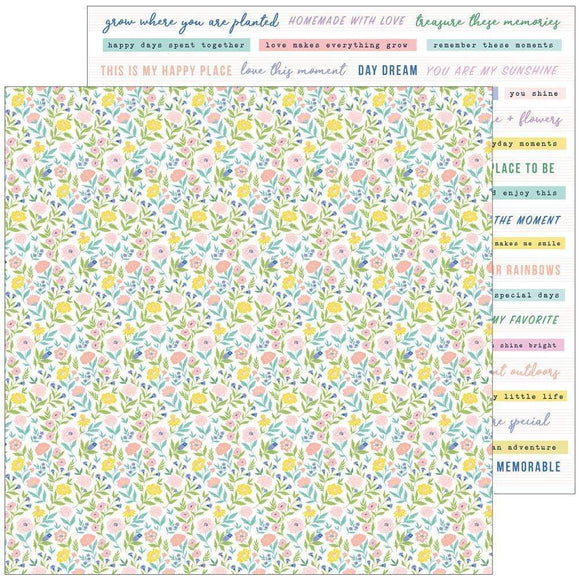 Scrapbooking  Happy Blooms Double-Sided Cardstock 12