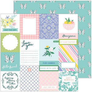 Scrapbooking  Happy Blooms Double-Sided Cardstock 12"X12"- Homegrown Paper 12"x12"