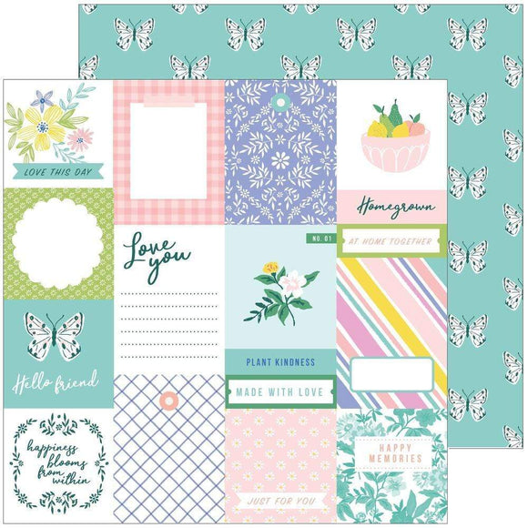 Scrapbooking  Happy Blooms Double-Sided Cardstock 12