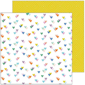 Scrapbooking  Let's Stay Home Double-Sided Cardstock 12"X12" - Kind Hearts Paper 12"x12"