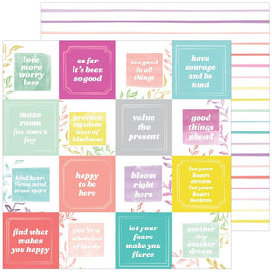 Scrapbooking  Pinkfresh Delightful Double-Sided Cardstock 12"X12" - Happy Thoughts Paper 12"x12"