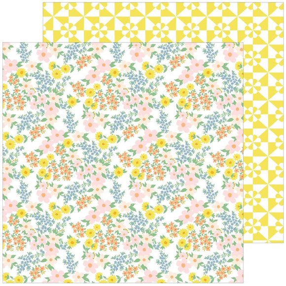 Scrapbooking  Pinkfresh Flower Market Double-Sided Cardstock 12