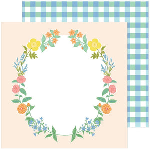 Scrapbooking  Pinkfresh Flower Market Double-Sided Cardstock 12"X12" - PIcnic Paper 12"x12"