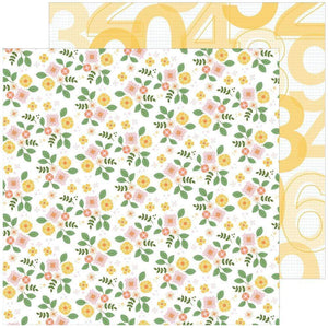 Scrapbooking  Pinkfresh Some Days Double-Sided Cardstock 12"X12" - Fresh Flowers Paper 12"x12"