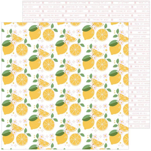 Scrapbooking  Pinkfresh Some Days Double-Sided Cardstock 12"X12" - Make Lemonade Paper 12"x12"