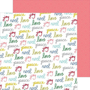 Scrapbooking  Home For The Holidays Double-Sided Cardstock 12"X12" - Peace & Love Paper 12x12