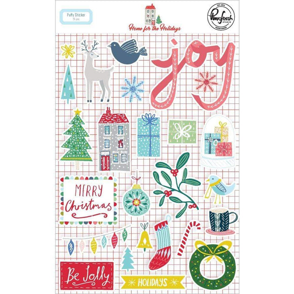 Scrapbooking  Home For The Holidays Puffy Stickers 25pk Paper 12x12