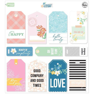 Scrapbooking  My Favorite Story Cardstock Die-Cuts Tags 11/Pkg Paper 12x12