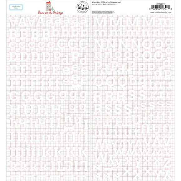 Scrapbooking  PinkFresh Home For The Holidays Puffy Alpha Stickers , 222/Pkg Paper 12x12