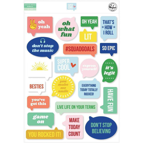 Scrapbooking  Super Cool Acetate Speech Bubbles Die-Cuts 22pk Paper 12x12
