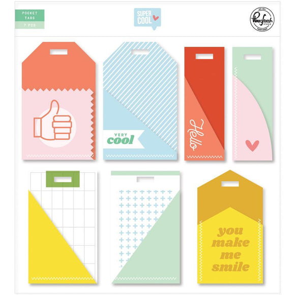 Scrapbooking  Super Cool Journaling Pockets 7/Pkg W/Stitched Accents Paper 12x12
