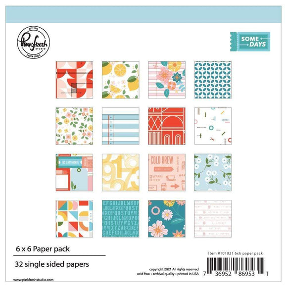 Scrapbooking  PinkFresh Some Days Single-Sided Paper Pack 6