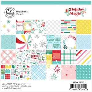 Scrapbooking  PinkFresh Studio Double-Sided Paper Pack 6"X6" 24/Pkg Holiday Magic, 12 Designs/2 Each paper pad