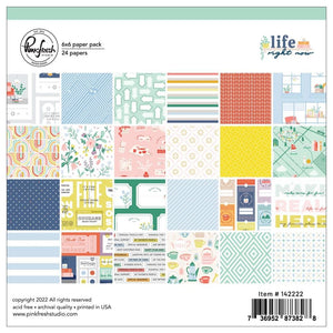 Scrapbooking  PinkFresh Studio Life Right Now Double-Sided Paper Pack 6"X6" 24/Pkg Paper Pad